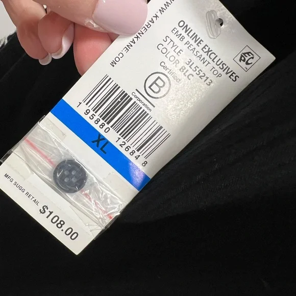 Karen Kane Embroidered Floral Long Sleeve Peasant Blouse XL - Picture 5 of 6